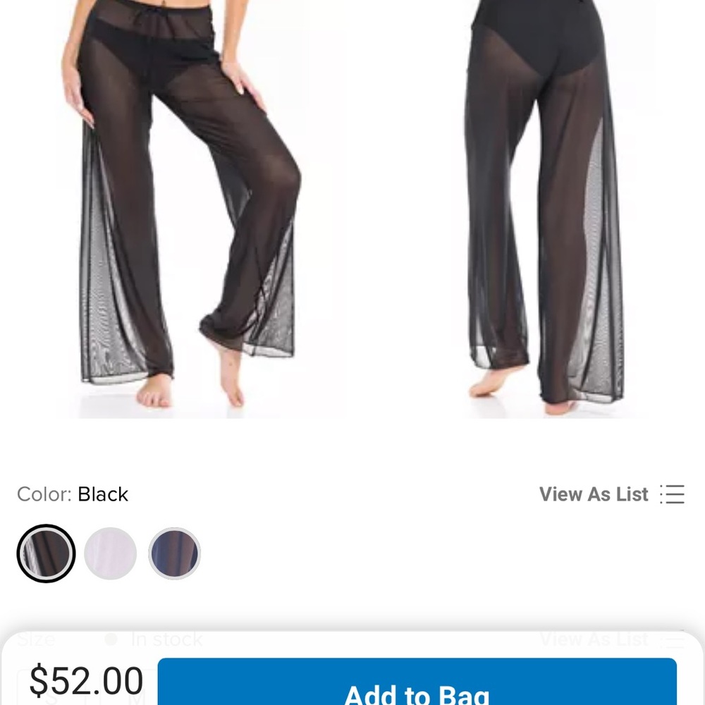 Black cover up pants